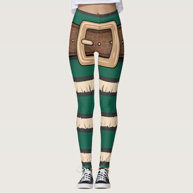 Leggings Láminas de vestuario de elfo verde festivo - Faja  (Anverso)