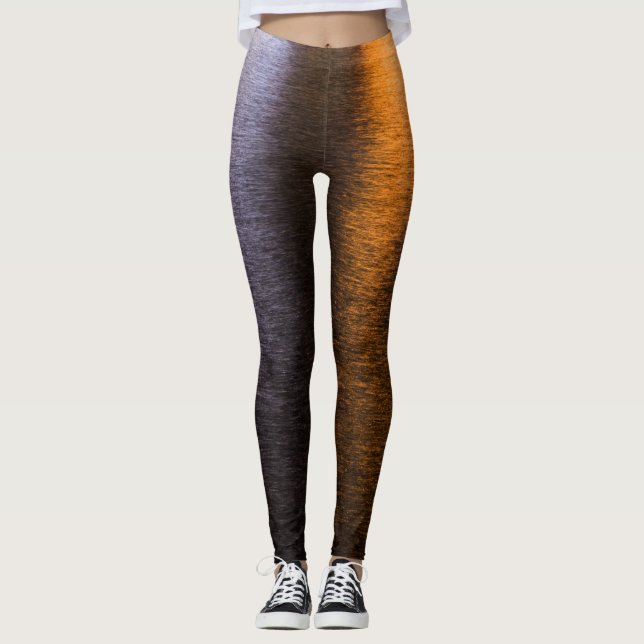 Leggings Lámparas abstractas orina brillante dorado brillan (Anverso)