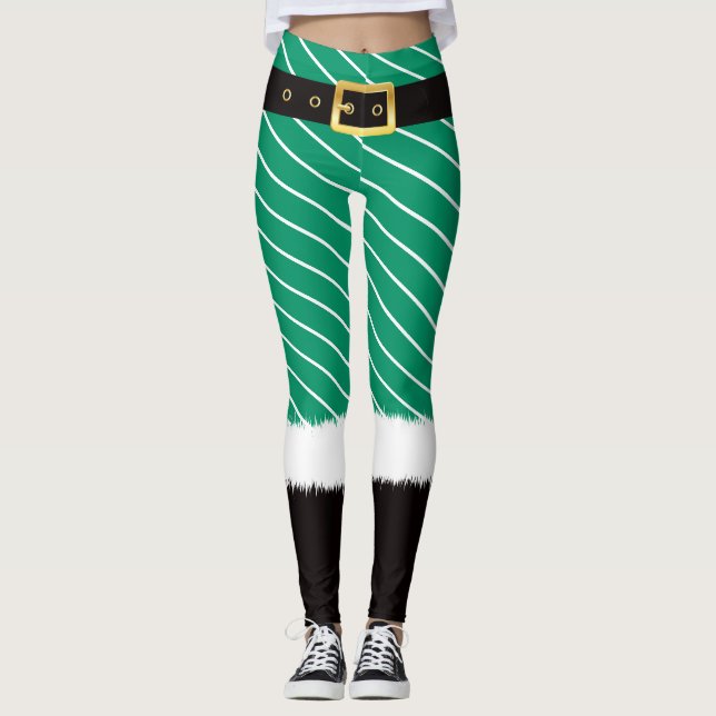 Leggings Lana de algodón verde trajes de Santa (Anverso)