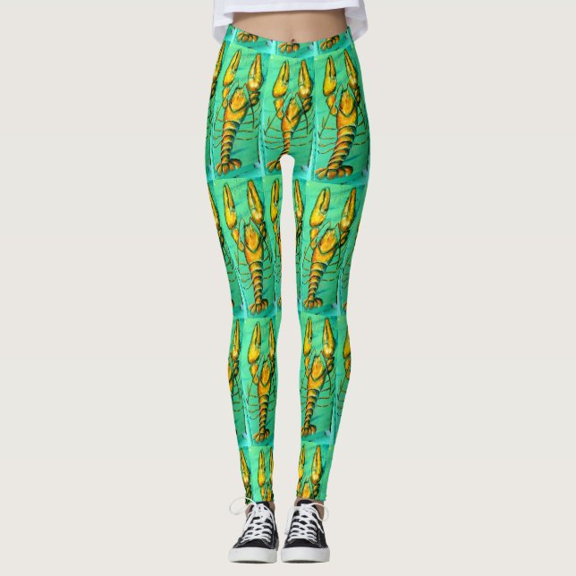 Leggings langostas de Maine en verde (Anverso)