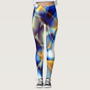 Leggings Lanzamiento de llamativas líneas azules, amarillas
