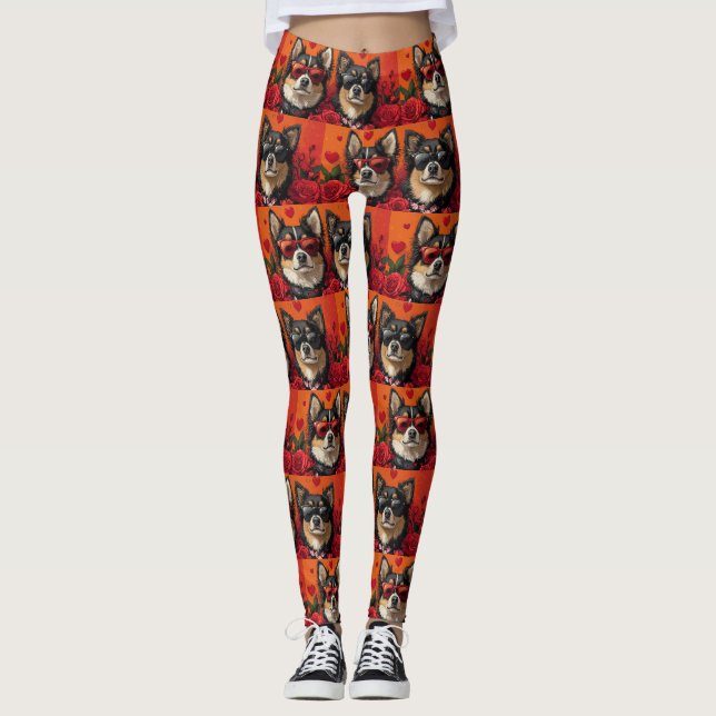 Leggings Lapfinés con El día de San Valentín de Rosas del c (Anverso)