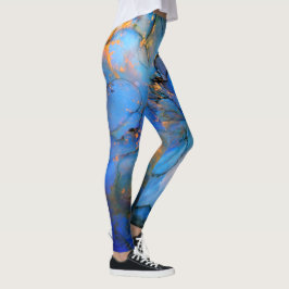 Leggings lápida de mármol de color azul violeta de mármol d