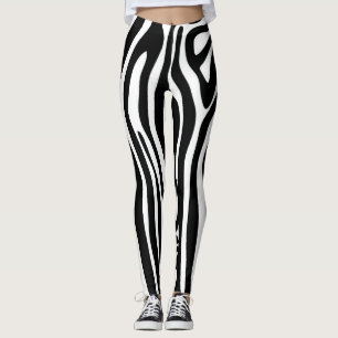 Leggings Larga franja negra y blanca