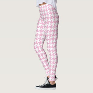 Leggings Large rosado blanco Pied De Poule Houndstooth