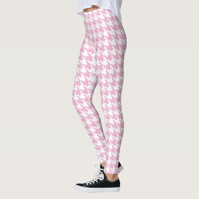 Leggings Large rosado blanco Pied De Poule Houndstooth (Izquierda)