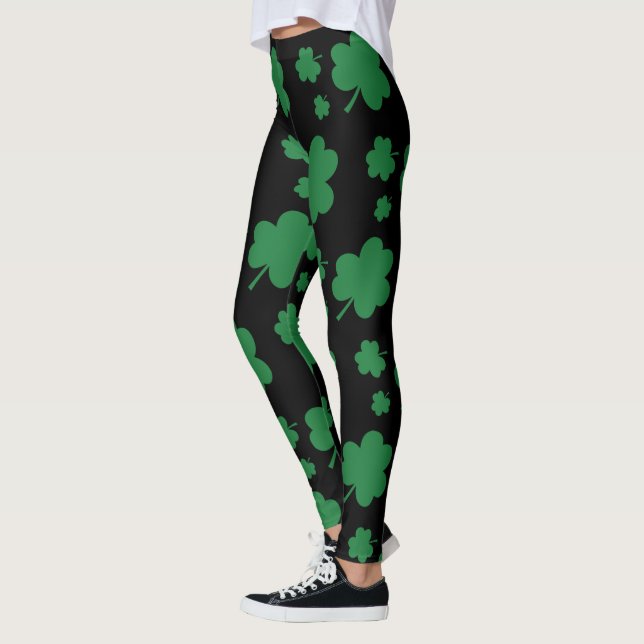 Leggings Las afortunadas piernas del amante de Shamrock fem (Izquierda)
