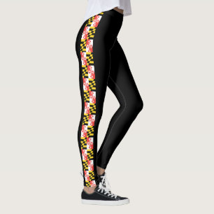 Leggings Las Carreras de la bandera de Maryland rayan los