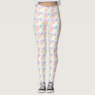 Leggings Las estrellas azules y amarillas del rosa en