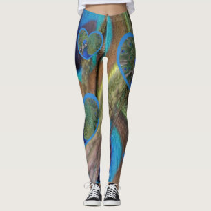 Leggings Las Flagrantes plumas de pavo real Legan