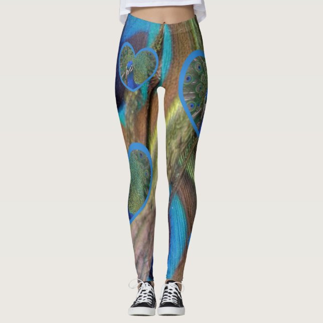 Leggings Las Flagrantes plumas de pavo real Legan (Anverso)