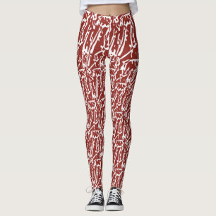 Leggings Las formas abstractas rojas y naranjas se mezclan 