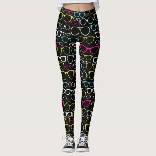 Leggings Las gafas de los vidrios modelaron negro de las