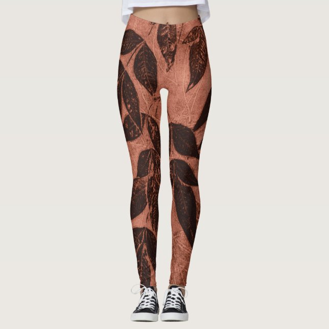 Leggings Las hojas marrones en roya (Anverso)
