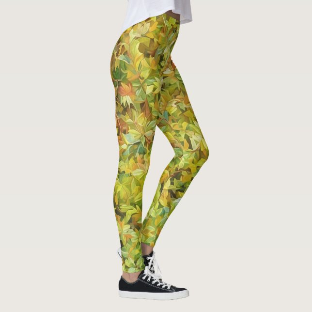 Leggings Las hojas verdes de las leyendas del arte acuático (Derecha)