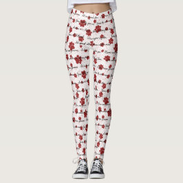 Leggings Las letras de amor de gatos en blanco