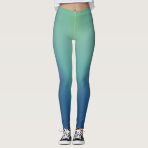 Leggings Las luces boreales verdes sobre el azul