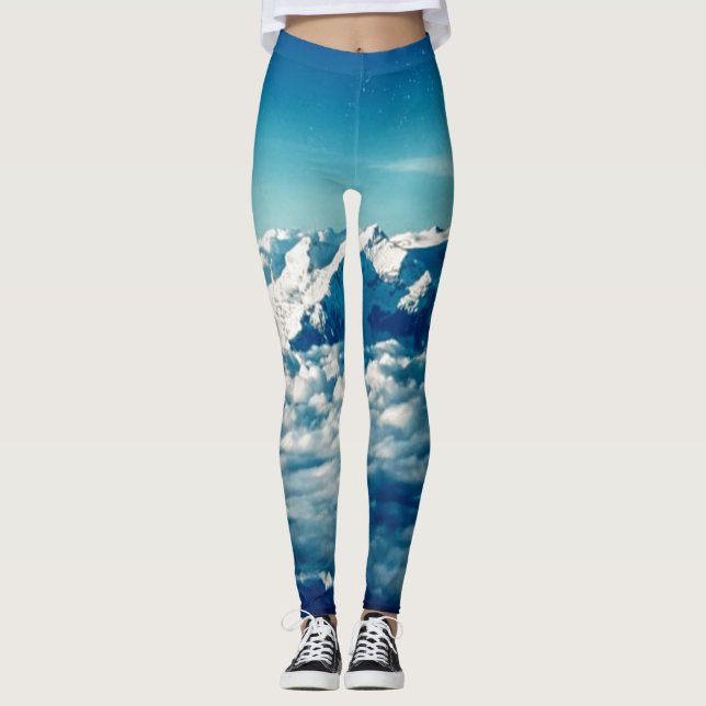 Leggings Las montañas Himalayas en las nubes cielo azul (Anverso)