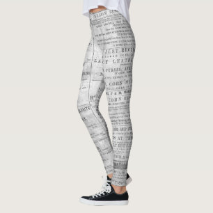 Leggings Las noticias del periódico imprimen el Cojín