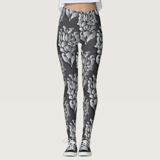 Leggings Las piernas de damasca negras de las mujeres