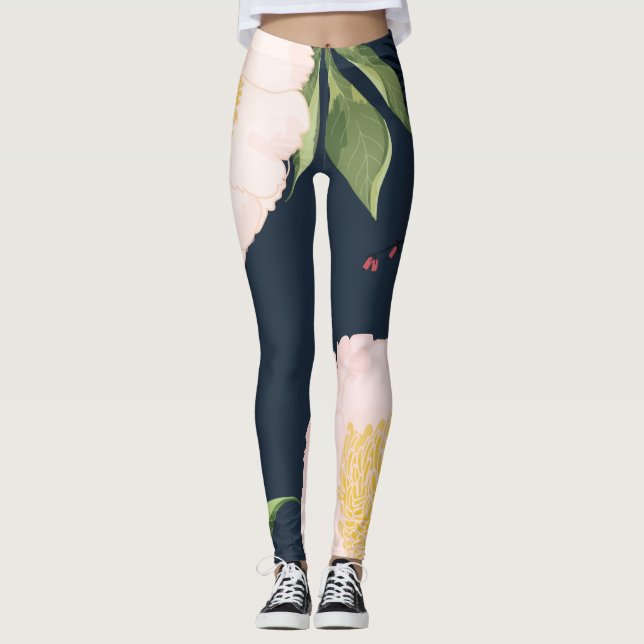 Leggings Las piernas de las mujeres beben cosmos rosados en (Anverso)