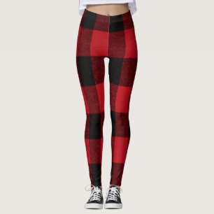 Leggings Las piernas de las mujeres Red Búfalo trenzado oso