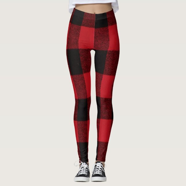 Leggings Las piernas de las mujeres Red Búfalo trenzado oso (Anverso)