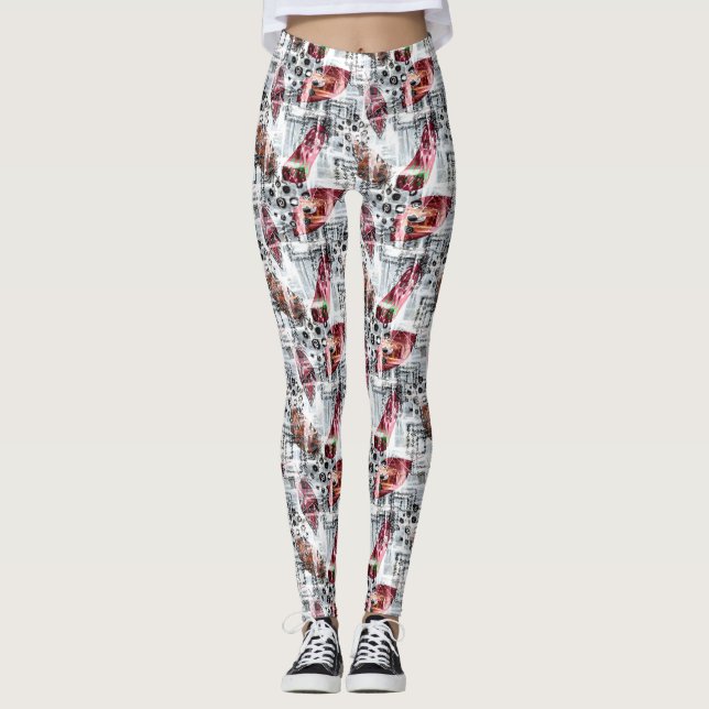 Leggings Las plumas, étnicas. (Anverso)