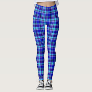 Leggings Las polainas de las mujeres azules de la tela