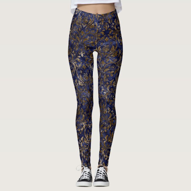 Leggings Las polainas de las mujeres del damasco del (Anverso)