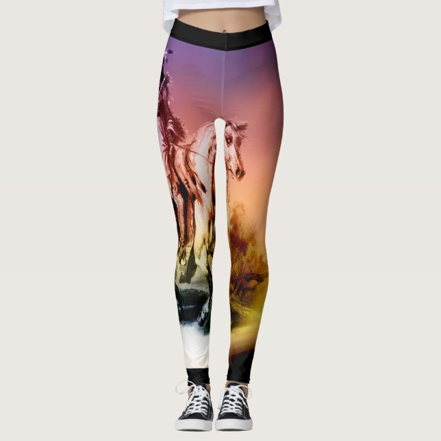 Leggings Las polainas de las mujeres del nativo americano (Anverso)