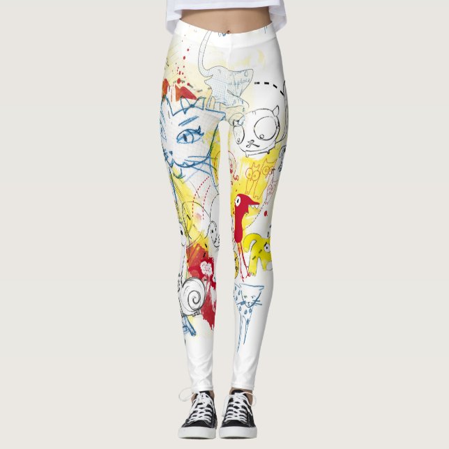 Leggings Las polainas de las mujeres Impresión-Modeladas (Anverso)