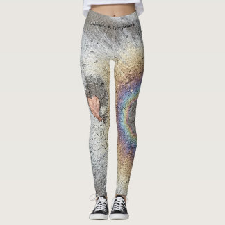 Leggings Las polainas del corazón y del arco iris de la