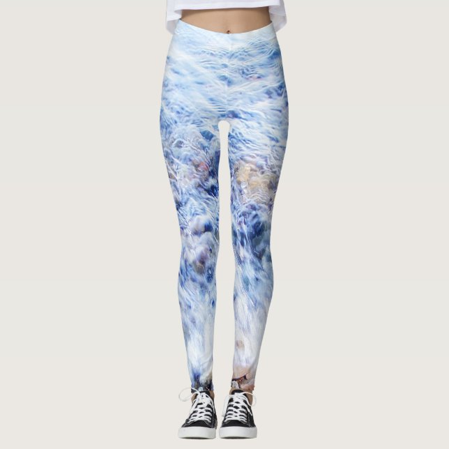 Leggings Las polainas refrescan el agua azul (Anverso)