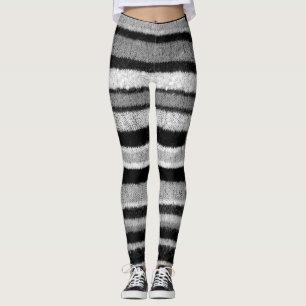 Leggings las rayas blancos y negros intrépidas hicieron