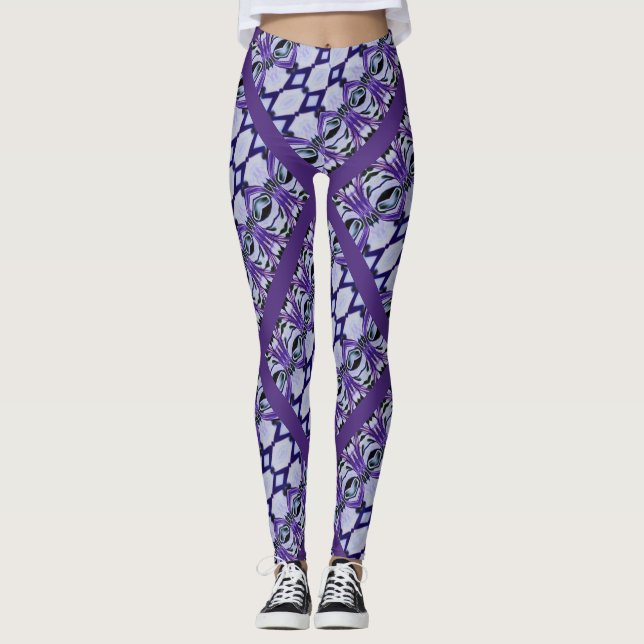 Leggings Las rayas de Chrissy en púrpura (Anverso)