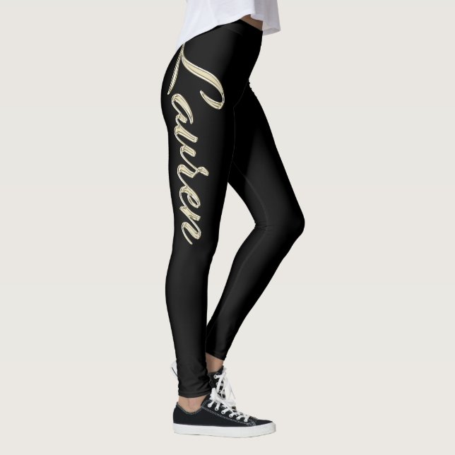 Leggings Lauren white gold Handwriting Hose (Derecha)