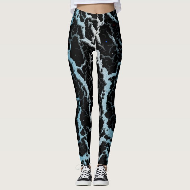 Leggings Lava Espacial Agrietada - Blanco/Celeste (Anverso)