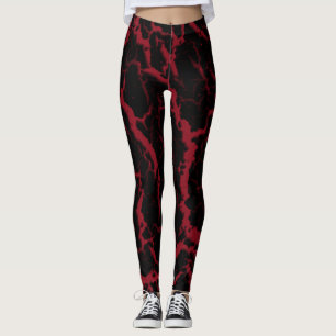 Leggings Lava espacial agrietada - Borgoña