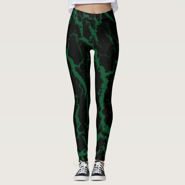 Leggings Lava espacial agrietada - Bosque (Anverso)