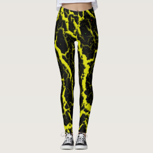 Leggings Lava espacial craqueada - Amarillo