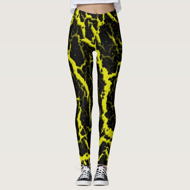 Leggings Lava espacial craqueada - Amarillo (Anverso)