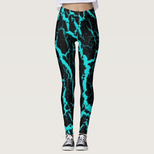 Leggings Lava espacial craqueada - cian (Anverso)