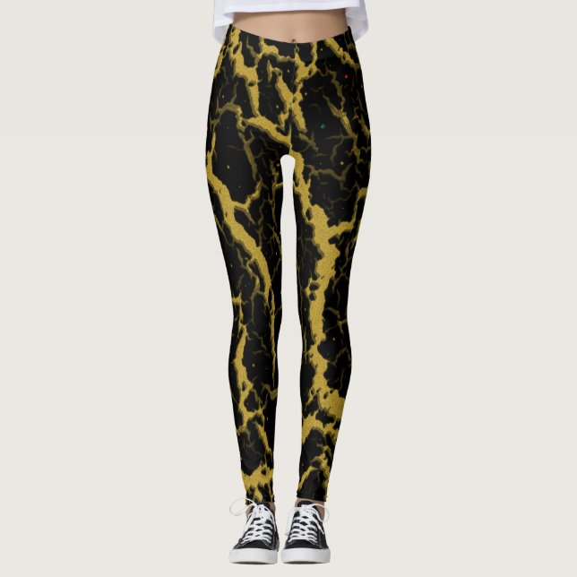 Leggings Lava espacial craqueada - Oro (Anverso)