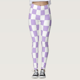 Leggings Lavanda a cuadros y blanco