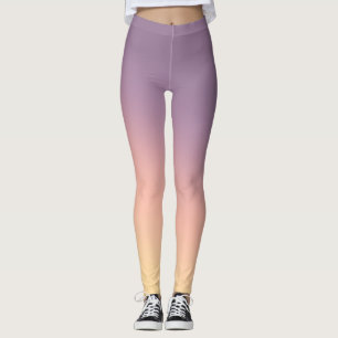 Leggings Lavanda a Melocotón Gradiente Suave Ombre Yoga