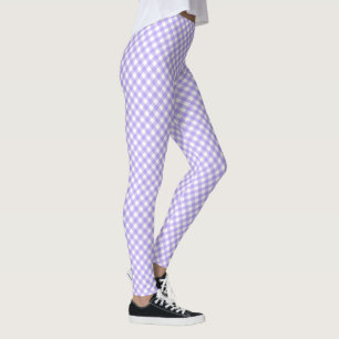 Leggings Lavanda diagonal y tablero de verificación blanco