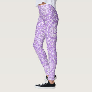 Leggings Lavanda en la medalla blanca de Mandala Kaleidosco
