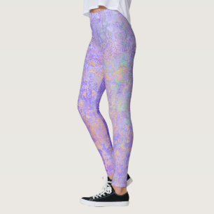Leggings Lavanda psicodélica Púrpura Neon Pastel Resumen
