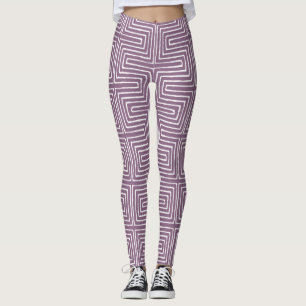 Leggings Lavanda Púrpura y tela de barro africana de Maze b